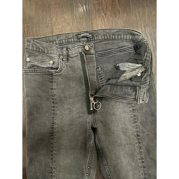 Zara Black Jeans Exposed Zip Patch Work Size USA 4, EUR 36,  MEX 26 - Picture 7 of 8